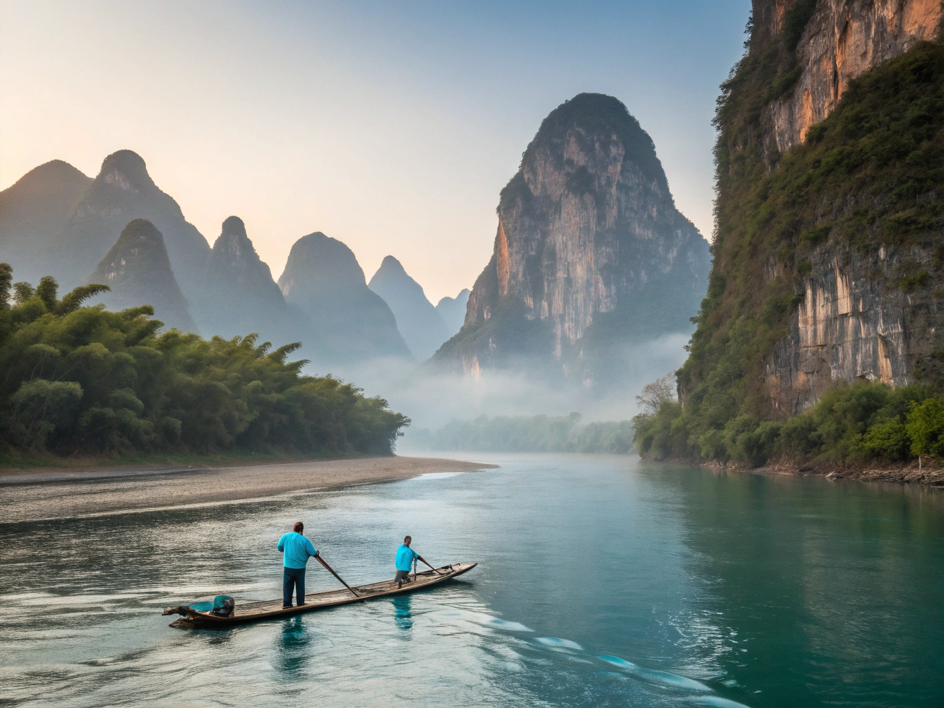 River winding through steep karst mountains